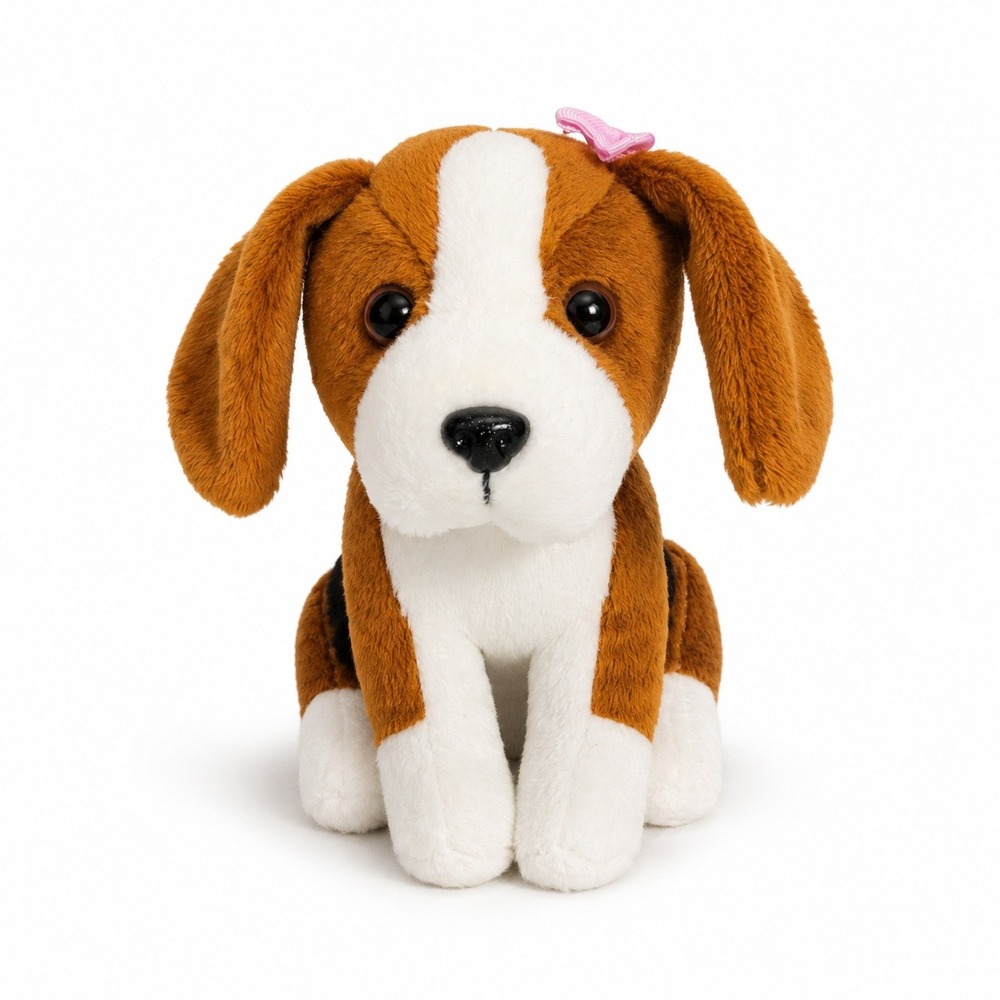 Unbranded Beagle Puppy Plush Dog 6.5in Brown White Black Excellent Stuffed Toy